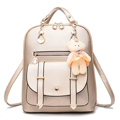 Image of New Women Girl School Bag Faux Leather Shoulder Backpack Travel Rucksack Satchel (Gold)