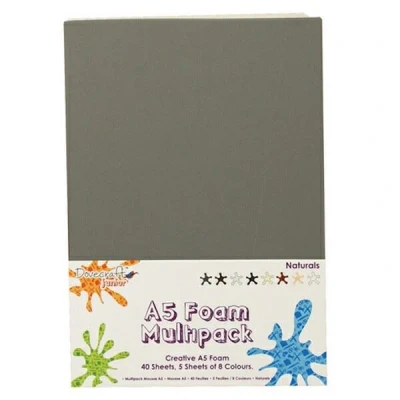 Image of Dovecraft Essentials A5 Creative Foam Sheets Assorted Natural Colours, 40 Pack