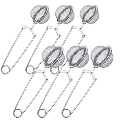 Image of Qiaohome 6Pcs Tea Infuser Loose Leaf Snap Ball Strainer Spoon Stainless Steel Filter Steeper with Handle