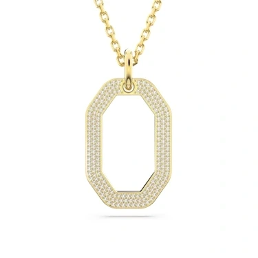 Image of Swarovski Dextera pendant, Octagon shape, Pavé, White, Gold tone plated