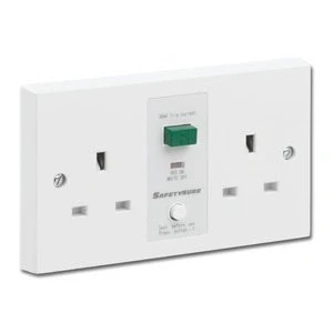 Image of SafetySure RCD Socket White 2 Gang 13A 30mA