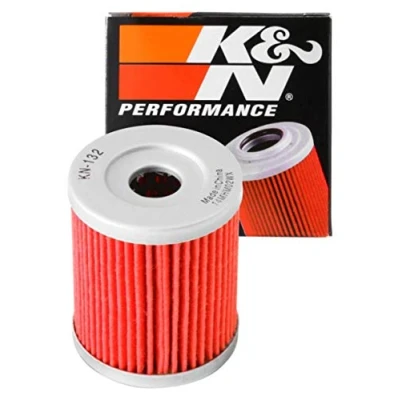 Image of K&amp;N Powersports Oil Filter Cartridge 44x54mm compatible with Suzuki, Beta, Yamaha, SYM (KN 132) , Red
