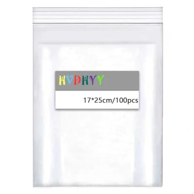 Image of HVDHYY 17 * 25cm Plastic Bags 100pcs,Resealable Clear Bags, Thickening Sealed Storage Bag Suitable for and Classification of Household Kitchen Sundries Clothing Packaging