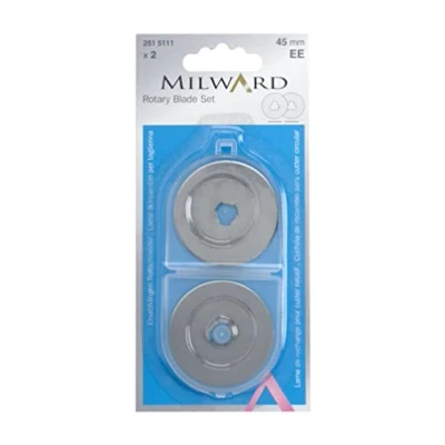 Image of Milward 2515111 Rotary Blade Set: 45mm Diameter: 2 Pieces, Assorted