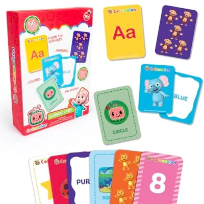 Image of Cocomelon Learning Cards For Toddlers Age 2 Educational Toys Year Olds Contains Alphabet And Number Flash