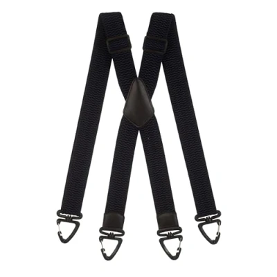 Image of Olata Heavy Duty X Shape Braces/Suspenders with Plastic Carabiner Clips 4cm. Navy Blue