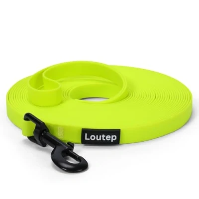 Image of Loutep Biothane Recall Lead for Dogs, 3 m / 5 10 15 20 m, Long Cross Country, Training, Walking, Swimming Small Medium and Large Dogs