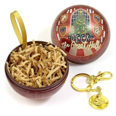Image of Harry Potter Official Deck The Great Hall Christmas Bauble with Sorting Hat Keyring