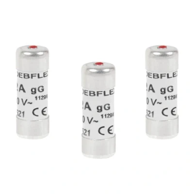 Image of Debflex 715286 Electronic fuse Ceramic with indicator 10A Bag of 3 fuses 8,5 x 23 230V, Gray