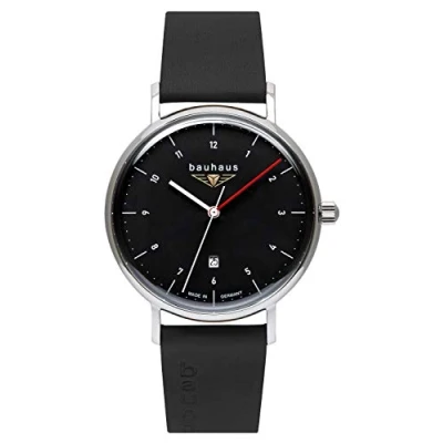 Image of Bauhaus Men&#039;s Quartz Watch with Date Leather Strap 2140, Black, Standard Size, Strap.