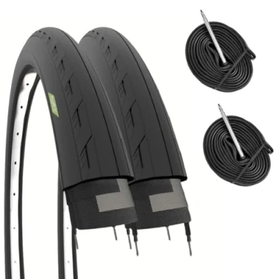 Image of 2 Covers 700 x 25C (25 622) + Black Tyre Chambers for Road Bike