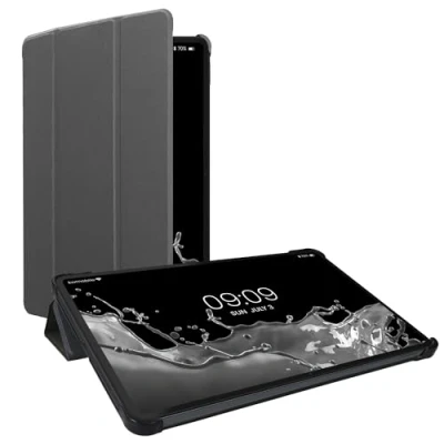 Image of kwmobile Case Compatible with Xiaomi Pad 6 PU Leather Smart Cover Protective Tablet Stand Anthracite