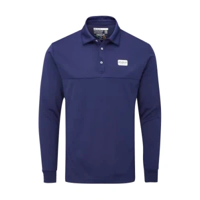 Image of Stuburt Men&#039;s Sport Tech Long Sleeve Polo Golf Shirt, Midnight, S UK