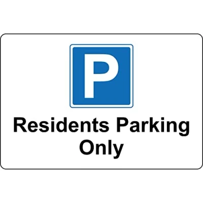 Image of Residents parking only Car sign 3mm Aluminium (600mm x 400mm)