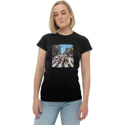 Image of The Beatles Women&#039;s Abbey Road Short Sleeve T Shirt, Black, Size 10 (Manufacturer Size:Medium)
