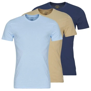 Image of Polo Ralph Lauren CREW Undershirt 3 PACK Undershirt, Men&#039;s, Size: Small, Navy/office blue/khaki