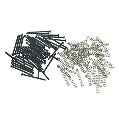 Image of KAISH 50pcs Bass Guitar Pickup Mounting Screws Springs for Precision P or J P90 Soap Bar Pickups Black