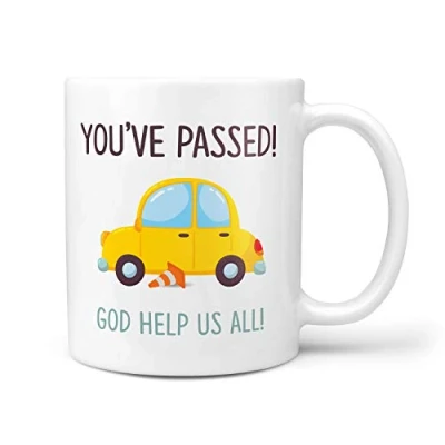 Image of TeHe Gifts Funny Driving Test Passed Gift Present Novelty 10oz Ceramic Mug