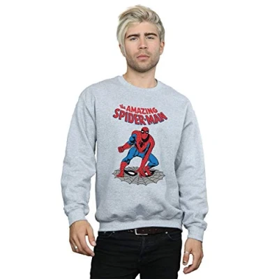 Image of Marvel Men&#039;s The Amazing Spider Man Sweatshirt Sport Grey Small