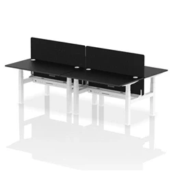 Image of Air B2B 1400x800mm Adjustable 4P Bench Desk CP Black/White + Screen