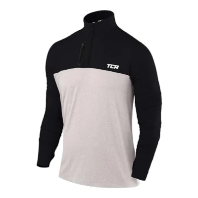 Image of TCA Fusion Gym Tops for Men Training Sports Long Sleeve Running Top Clothes Heather Grey/Black, M