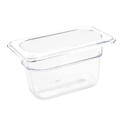 Image of Vogue 1/9 Gastronorm Container 100mm 0.87 Litre Clear Catering Food Storage Pan
