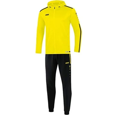 Image of JAKO Men&#039;s Striker 2.0 Hooded Tracksuit Polyester, Neon Yellow/Black, 4XL