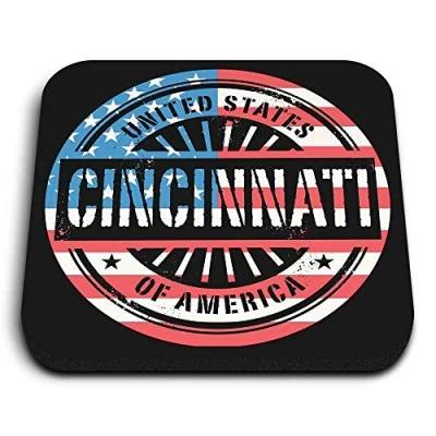 Image of 1 x Square MDF Fridge Magnet USA Cincinnati America Travel 7393