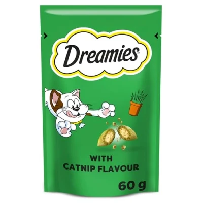 Image of Dreamies Catnip 8 Pouches, Cat Treats Tasty Snacks with Delicious Catnip, Pack of (8 x 60 g)