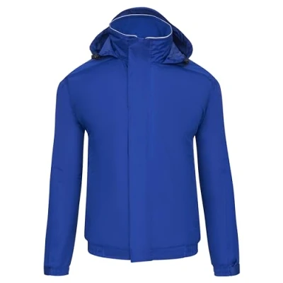 Image of ØRN Mens Bomber Jacket Hooded Workwear with Insulated Fleece Lining, Water Resistant, Machine Washable, Fulmar 4300 Royal, Large
