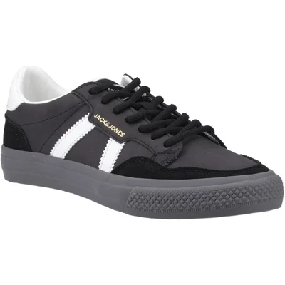 Image of JACK &amp; JONES Men&#039;s Jfwmorden Pu Nubuck Special Sneaker, Anthracite Detail Bright White, 11 UK
