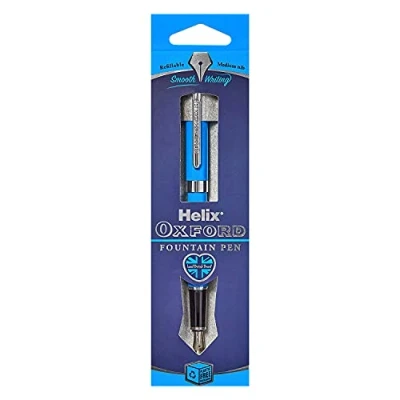Image of Helix Oxford Premium Fountain Pen (Light Blue) with Plastic Free Packaging