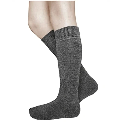 Image of vitsocks Kids Warm MERINO Wool Long Knee High Winter Socks (2x PACK) Boys &amp; Girls, grey, 9 12