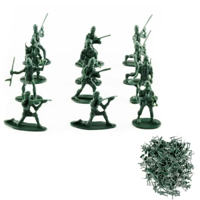 Image of Rumyve 100pcs Plastic Toy Soldiers,Traditional Green Army Men Toy,Battlefield Weapon Accessories,Military War Games Action Figures Combat Force Model Playset