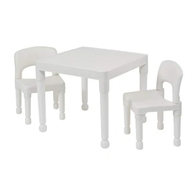 Image of Liberty House Toys 8809W Plastic Table and Two Chair Set, White, H x 43.5cm W 51cm D
