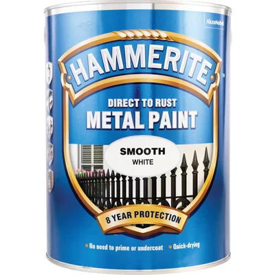 Image of Hammerite 5084861 Direct to Rust Metal Paint 5 L Smooth White