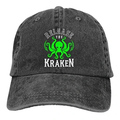 Image of ATOurDealss Release The Kraken Baseball Cap Dad Hat Adjustable Visor Black