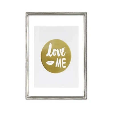 Image of Inov8 Framing Tarnish Resistant Silver Designer Floating Picture Frame with Thin Bead Edge Design for 5x7 inch (12x17cm) Photo
