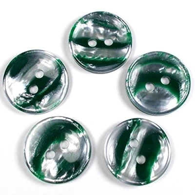 Image of Marble Stripe Humbug Candy Look Round Buttons Pack of 5 (18mm, Green)