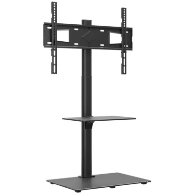 Image of vidaXL Corner TV Stand 2 Tiers for 32 65 Inch Black