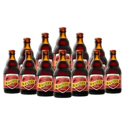 Image of Kasteel Rouge Belgian Cherry Fruit Beer 330ml Bottles 8.0% ABV (12 Pack) Gifts for Men, Birthday Men and Women, Beers Lagers Offers Gift Pack Alcohol Set