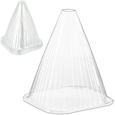 Image of Relaxdays 32x Plant Cover, Snail and Frost Protection, HWD: 22 x 19 cm, Greenhouse Propagation Cones, Transparent, Steel, 25 20 13.5 cm