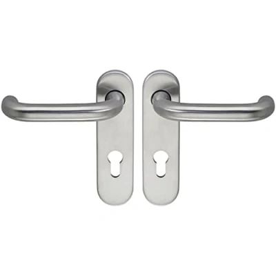 Image of ECO D110/KS Handle Set with Short Plate PZ for Escape Doors, Door Thickness 40 66 mm, Aluminium Silver Anodised