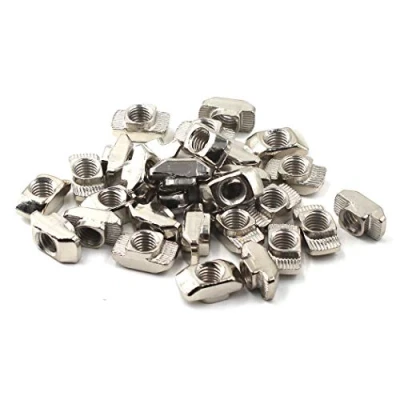 Image of M4 Thread T Nut For 30 Series European Aluminium Profile Hammer Head Drop In Slot Nuts Nickel Plated Carbon Steel 50 PCS