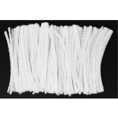 Image of Bright Ideas Pipe Cleaners Chenille Stems White Pack of 250 Assorted 15cm x 6mm, Colour for Arts &amp; Craft. BI8103.