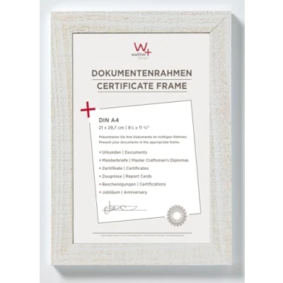 Image of walther Design Picture Frame Polar White 21 x 29,7 cm (DIN A4) Home Wooden HO130V