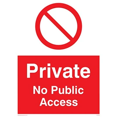 Image of Viking Signs PA1490 A3P V &quot;Private No Public Access&quot; Sign, Vinyl, 400 mm H x 300 W