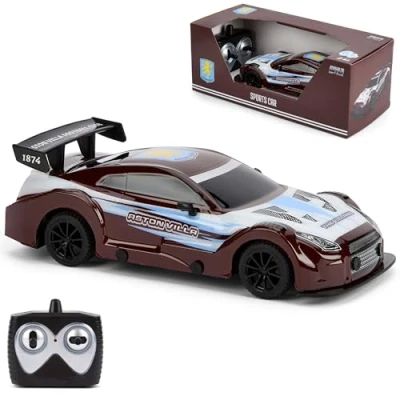 Image of The Gift Scholars Officially Licensed Aston Villa FC RC Sports Car, Remote Control Vehicle, 1:24 Scale Citizens, for Kids &amp; Adults of Villans