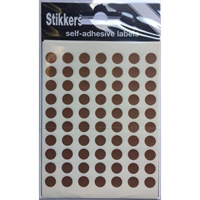 Image of 490 Brown 8mm Sticky Coloured Dots Easy Peel Self Adhesive Colour Coding Round Labels Circle Stickers