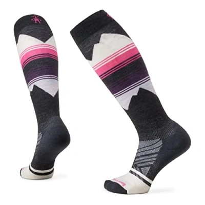 Image of Smartwool Women&#039;s Ski Targeted Cushion Pattern OTC Socks, CHARCOAL, Large